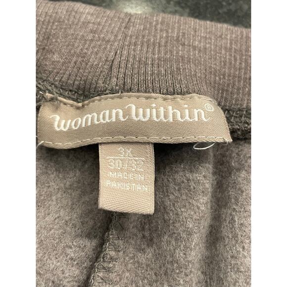 Woman Within brown marled fleece lined jogger pant 3X 30/32 - Picture 3 of 9